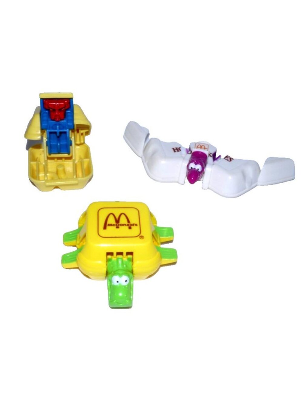 Vintage McDonald's set of three Transformer Dino Changeable toys McDonalds 1990